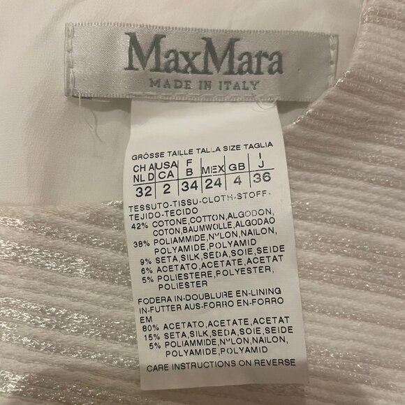 Classic MaxMara gold and cream midi darted sleeveless dress with split size 2 - Picture 11 of 16